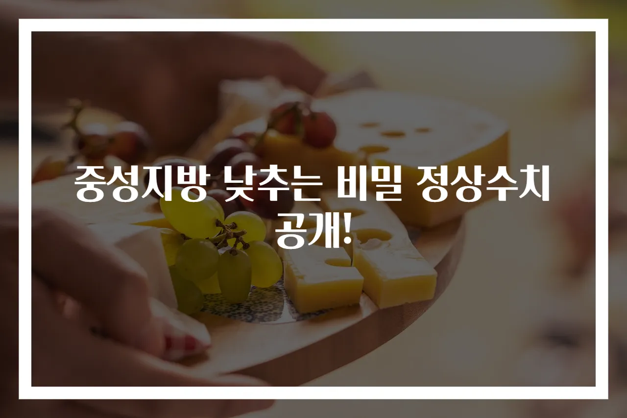 중성지방 낮추는 비밀 정상수치 공개!