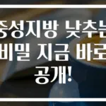 중성지방 낮추는 비밀 지금 바로 공개!