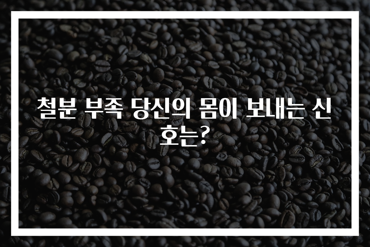 철분 부족 당신의 몸이 보내는 신호는?