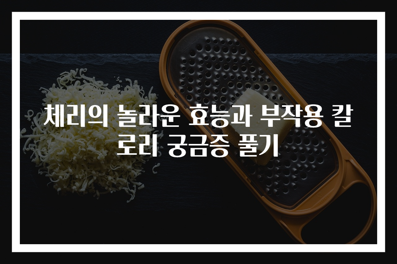 체리의 놀라운 효능과 부작용 칼로리 궁금증 풀기