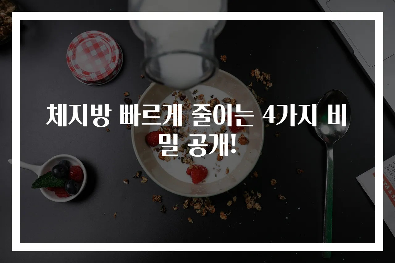 체지방 빠르게 줄이는 4가지 비밀 공개!