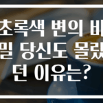 초록색 변의 비밀 당신도 몰랐던 이유는?