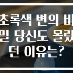 초록색 변의 비밀 당신도 몰랐던 이유는?