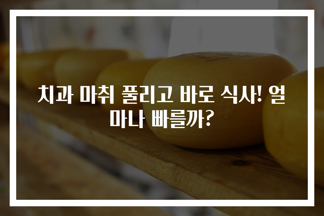 치과 마취 풀리고 바로 식사! 얼마나 빠를까?