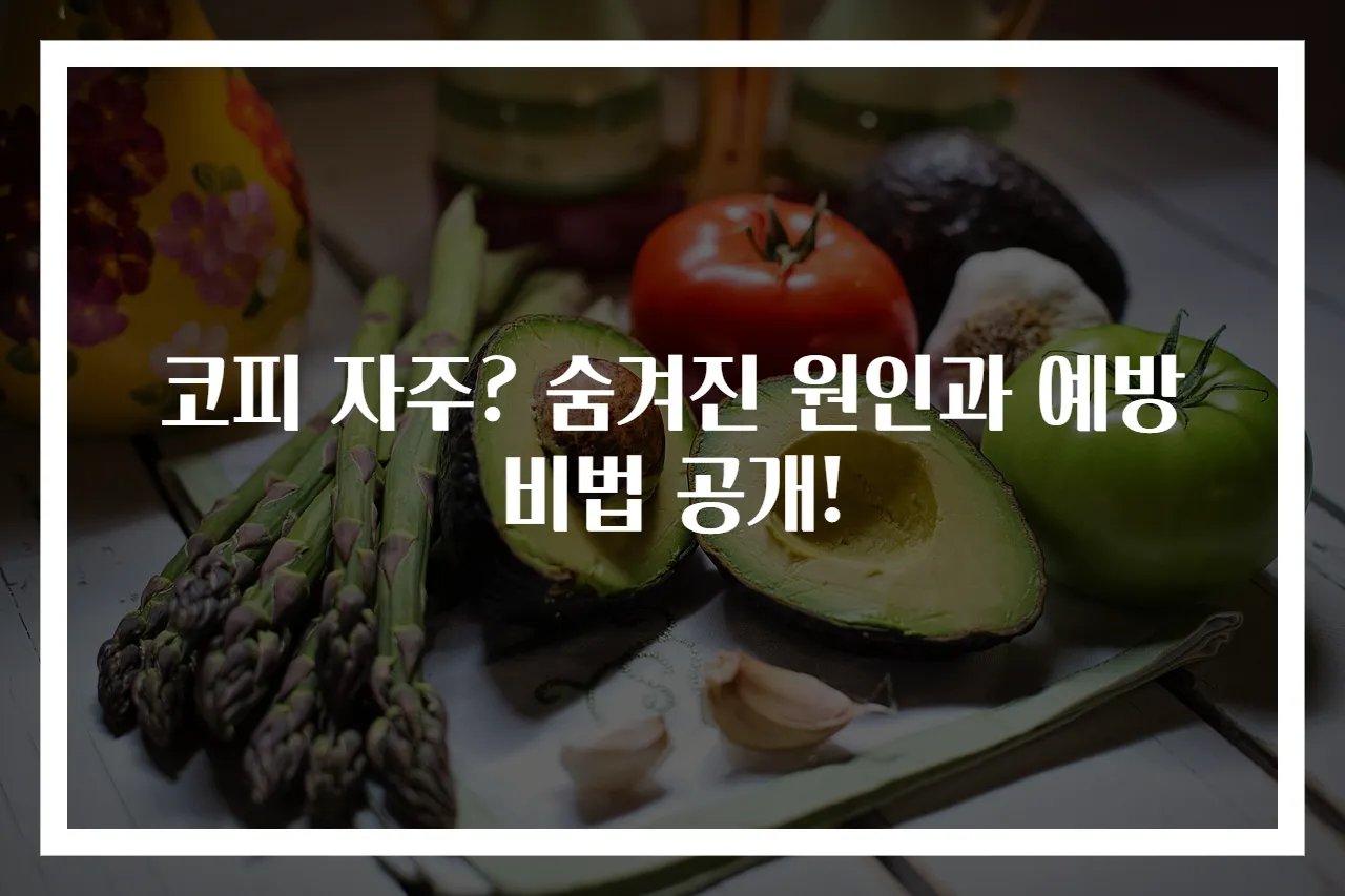 코피 자주? 숨겨진 원인과 예방 비법 공개!