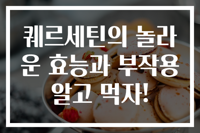 퀘르세틴의 놀라운 효능과 부작용 알고 먹자!