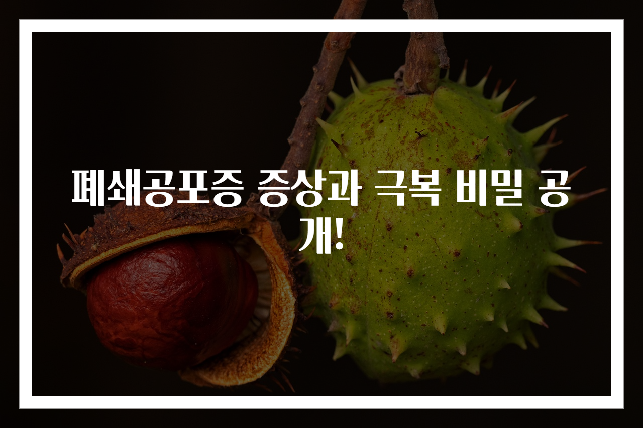 폐쇄공포증 증상과 극복 비밀 공개!