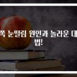 한쪽 눈떨림 원인과 놀라운 대처법!