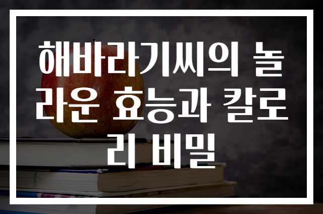 해바라기씨의 놀라운 효능과 칼로리 비밀