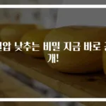 혈압 낮추는 비밀 지금 바로 공개!
