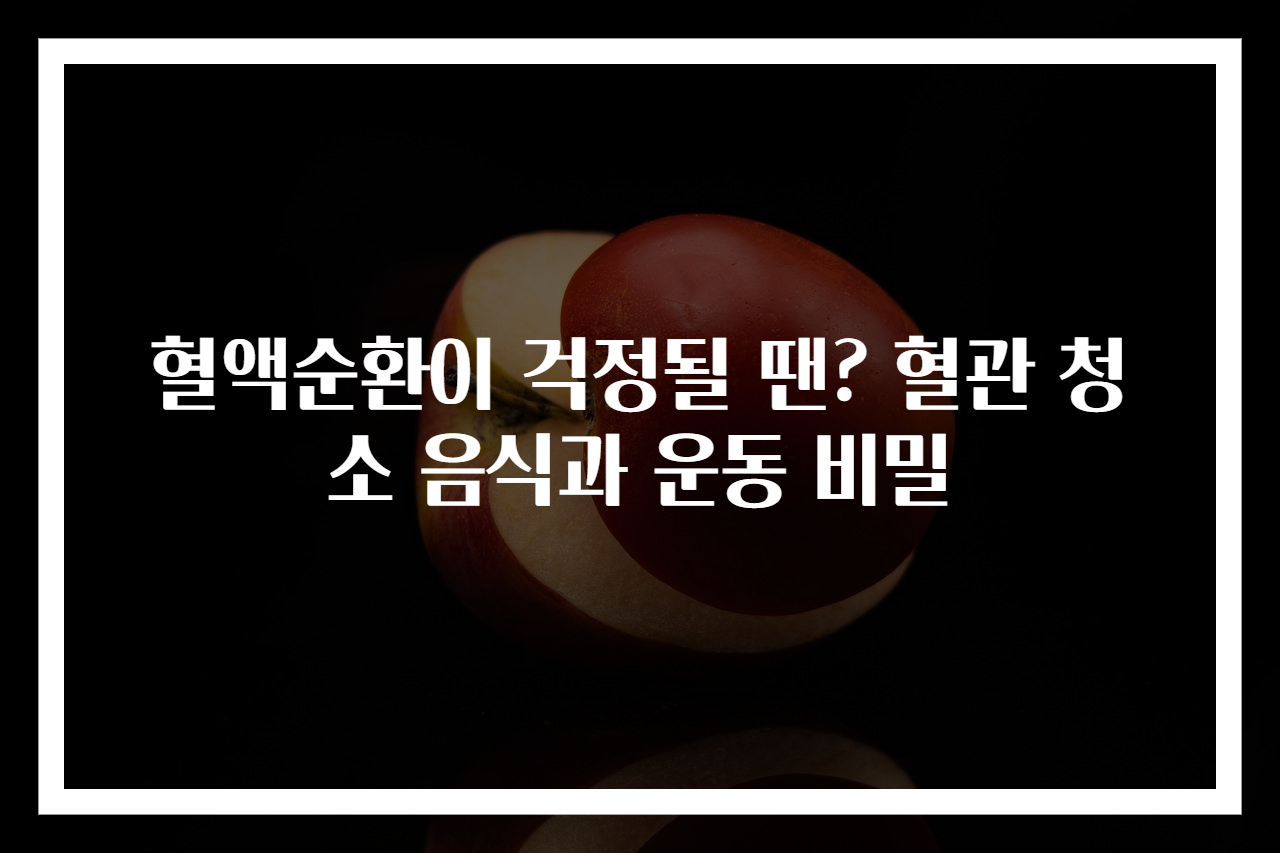 혈액순환이 걱정될 땐? 혈관 청소 음식과 운동 비밀