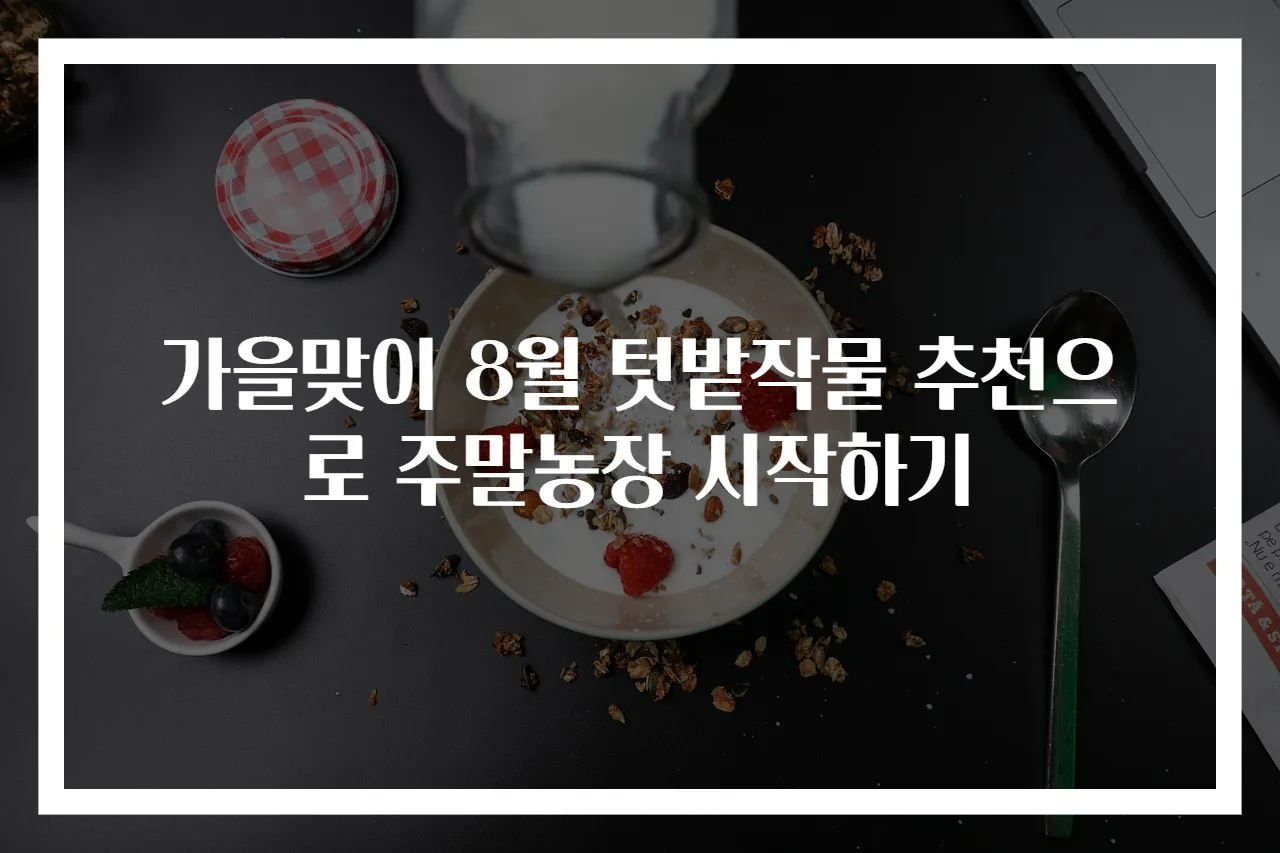 가을맞이 8월 텃밭작물 추천으로 주말농장 시작하기
