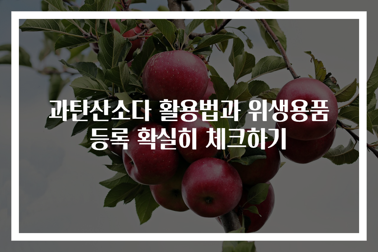 과탄산소다 활용법과 위생용품 등록 확실히 체크하기