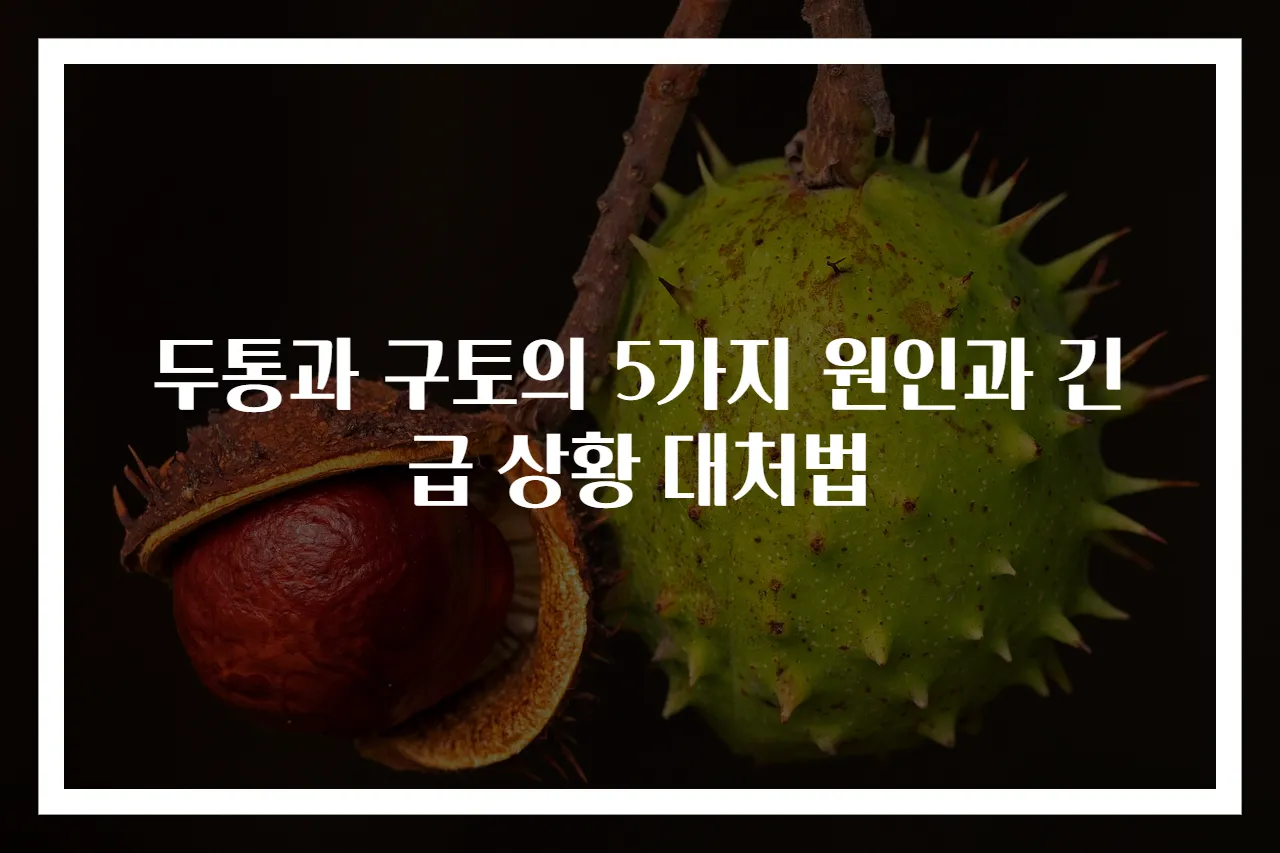 두통과 구토의 5가지 원인과 긴급 상황 대처법