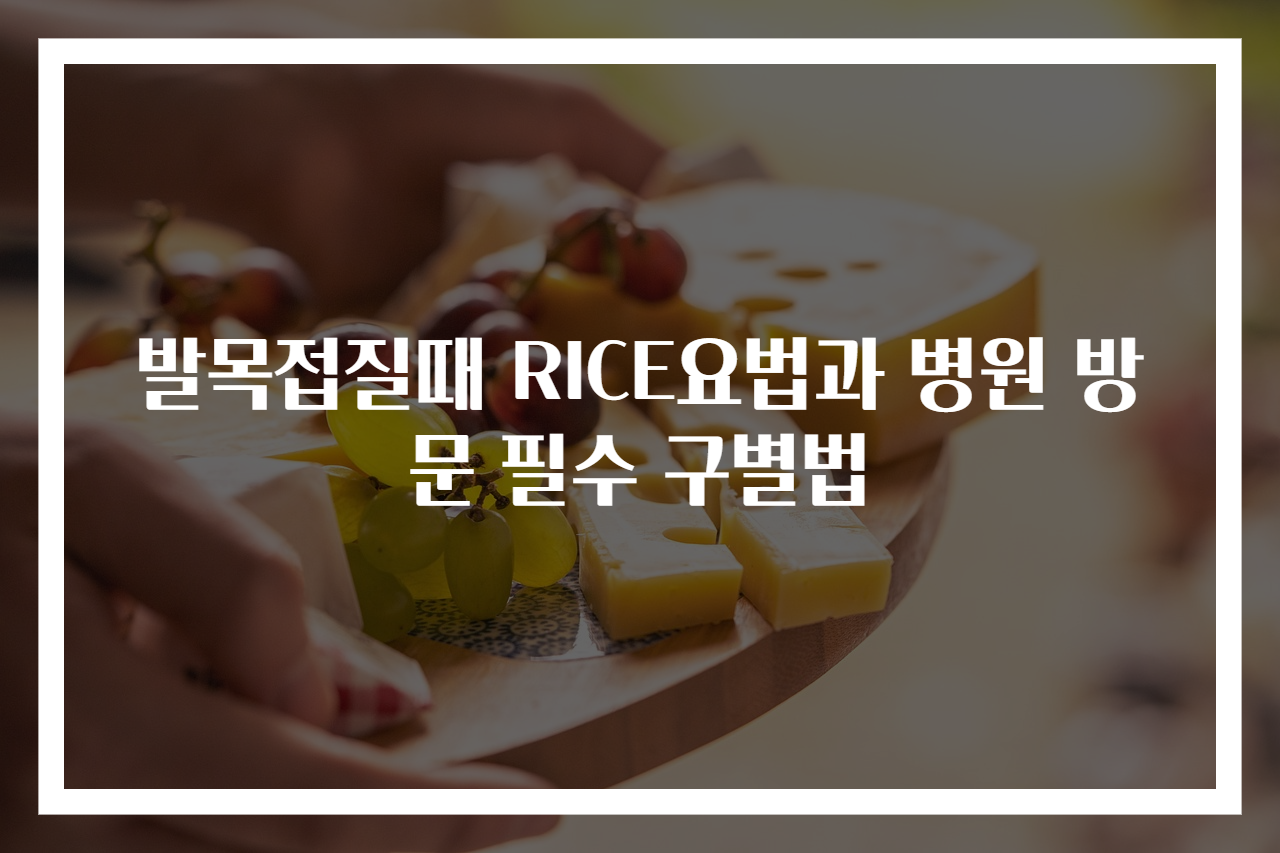 발목접질때 RICE요법과 병원 방문 필수 구별법