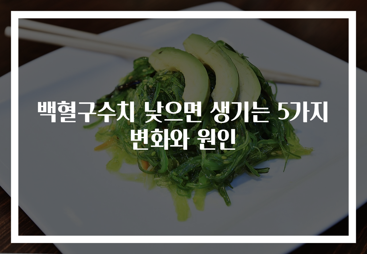 백혈구수치 낮으면 생기는 5가지 변화와 원인
