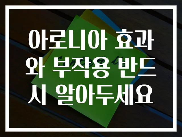 아로니아 효과와 부작용 반드시 알아두세요