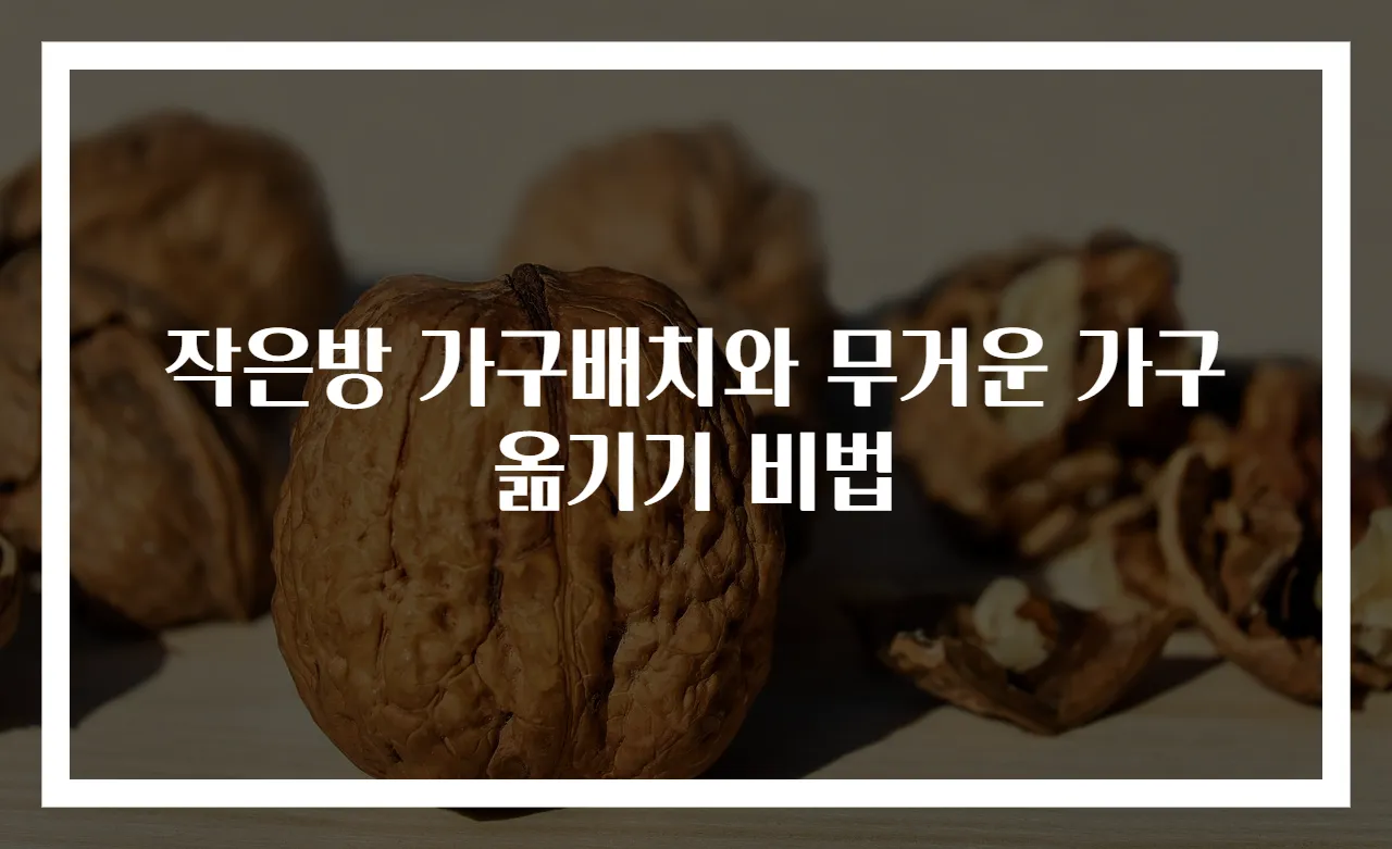 작은방 가구배치와 무거운 가구 옮기기 비법