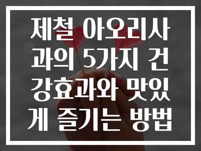 제철 아오리사과의 5가지 건강효과와 맛있게 즐기는 방법
