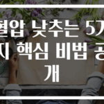 혈압 낮추는 5가지 핵심 비법 공개