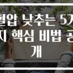 혈압 낮추는 5가지 핵심 비법 공개