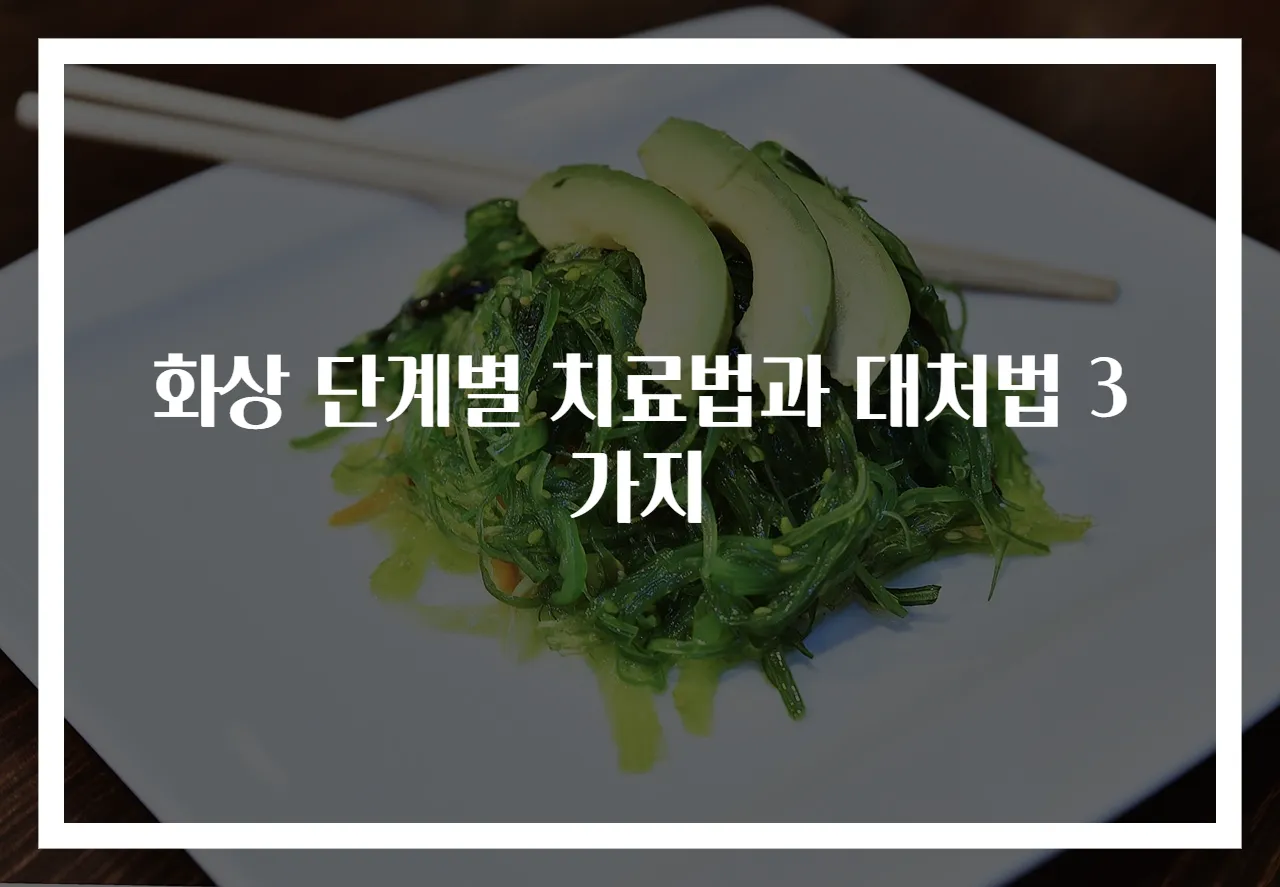 화상 단계별 치료법과 대처법 3가지