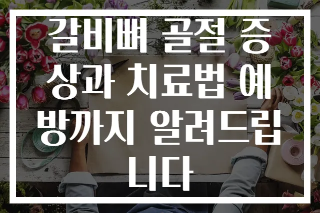 갈비뼈 골절 증상과 치료법 예방까지 알려드립니다
