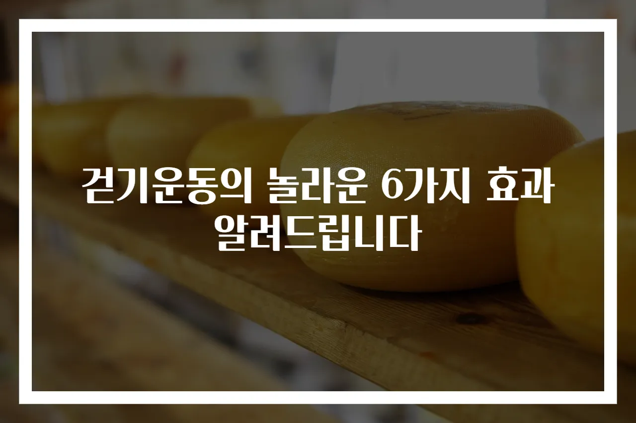 걷기운동의 놀라운 6가지 효과 알려드립니다