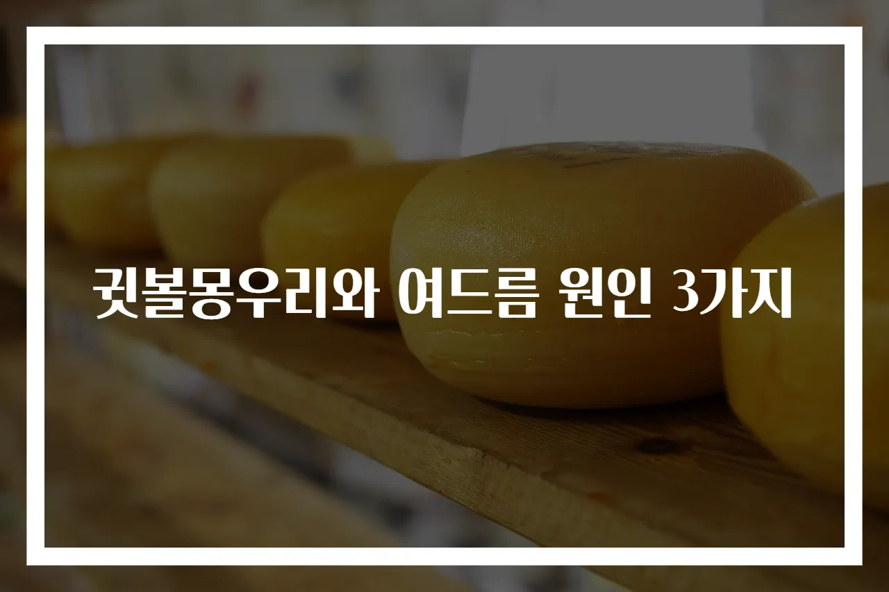 귓볼몽우리와 여드름 원인 3가지