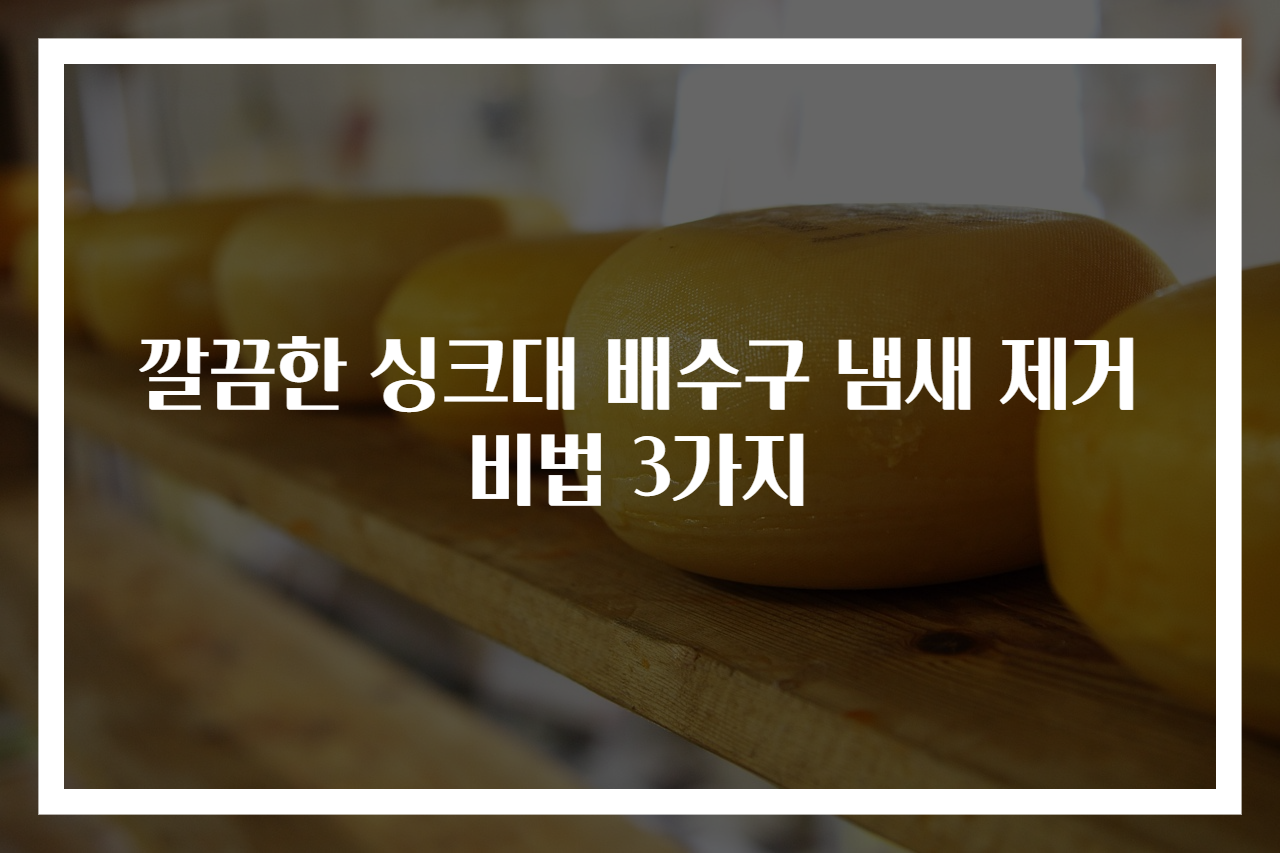 깔끔한 싱크대 배수구 냄새 제거 비법 3가지