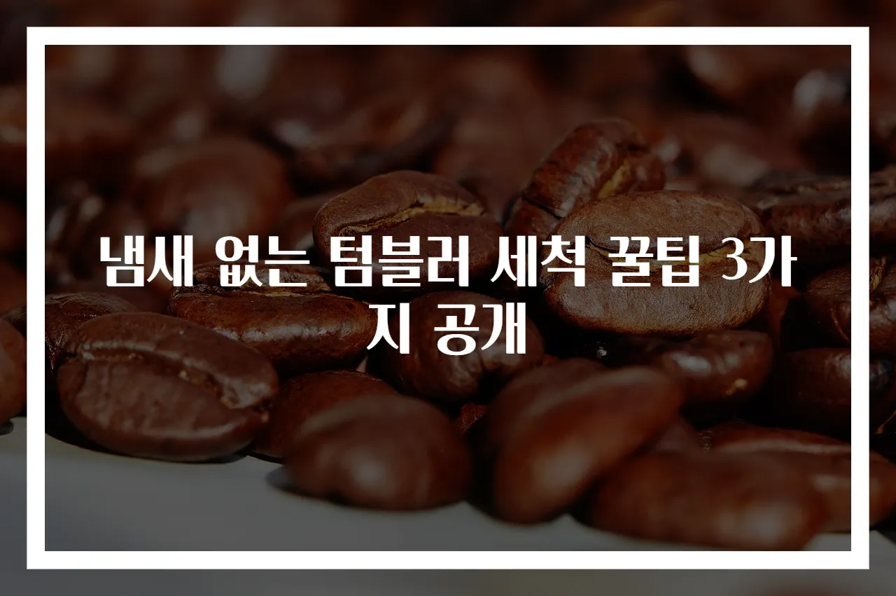 냄새 없는 텀블러 세척 꿀팁 3가지 공개
