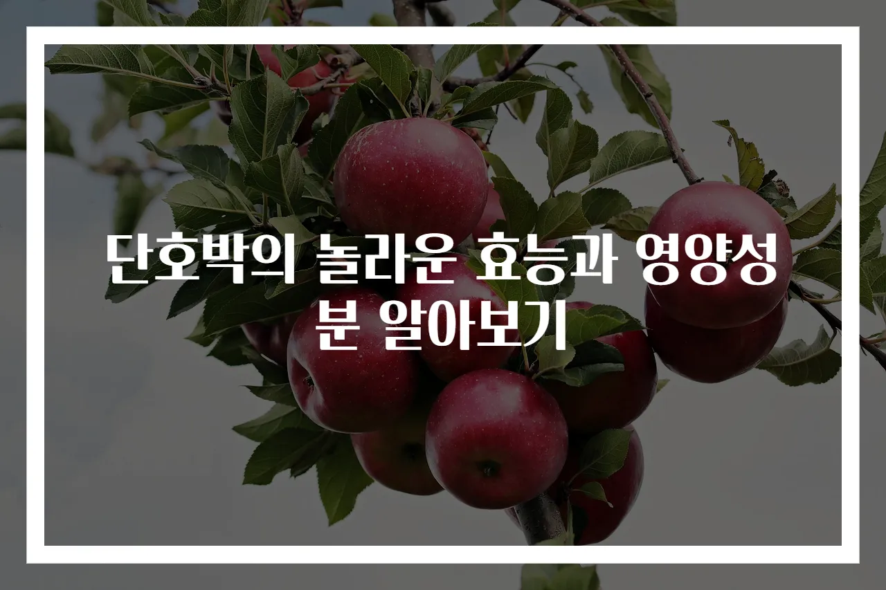 단호박의 놀라운 효능과 영양성분 알아보기