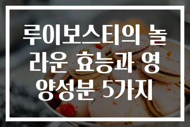 루이보스티의 놀라운 효능과 영양성분 5가지