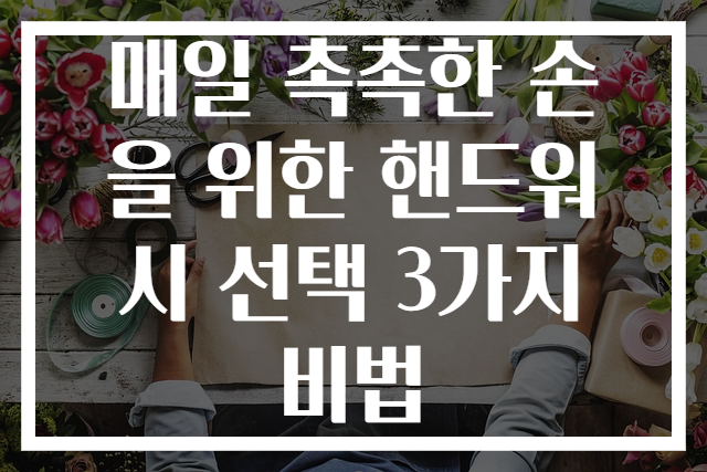 매일 촉촉한 손을 위한 핸드워시 선택 3가지 비법