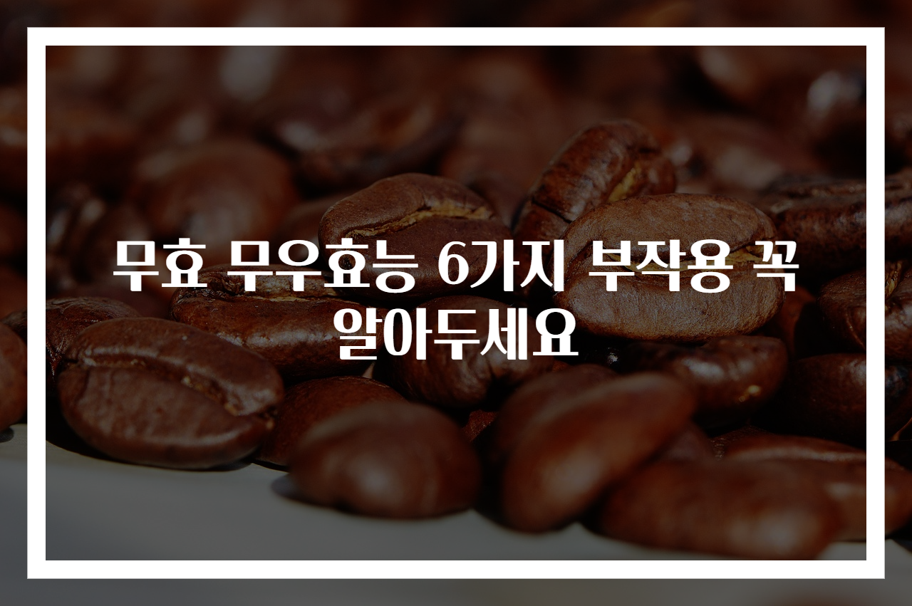무효 무우효능 6가지 부작용 꼭 알아두세요