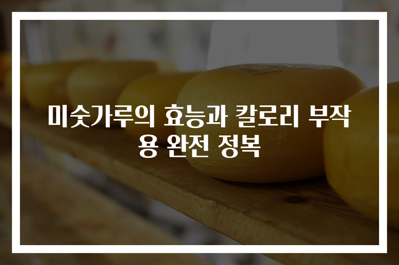 미숫가루의 효능과 칼로리 부작용 완전 정복