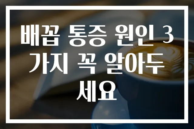 배꼽 통증 원인 3가지 꼭 알아두세요
