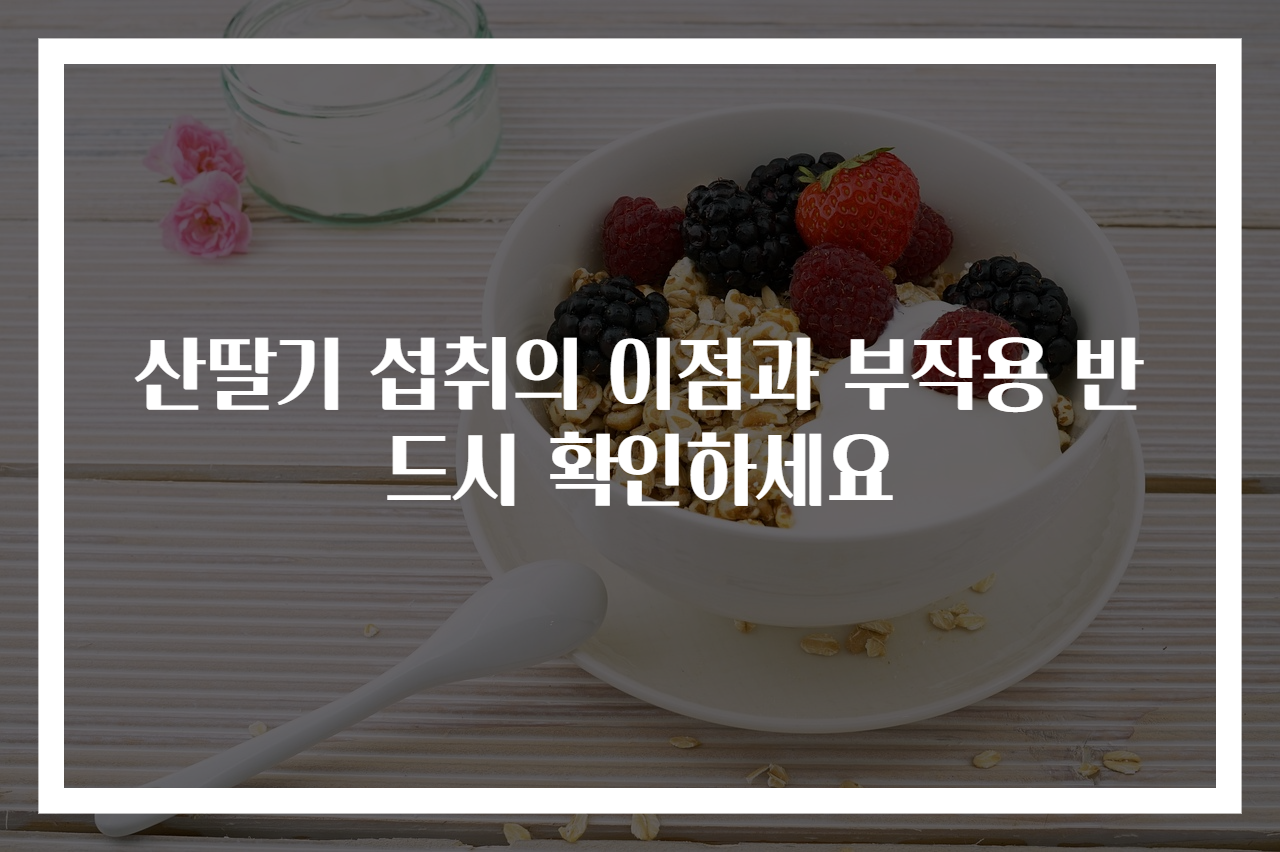 산딸기 섭취의 이점과 부작용 반드시 확인하세요
