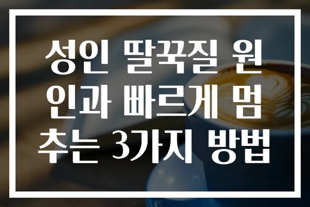 성인 딸꾹질 원인과 빠르게 멈추는 3가지 방법
