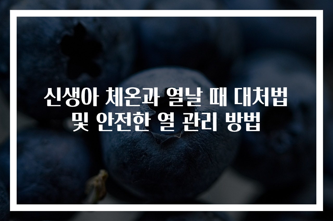 신생아 체온과 열날 때 대처법 및 안전한 열 관리 방법