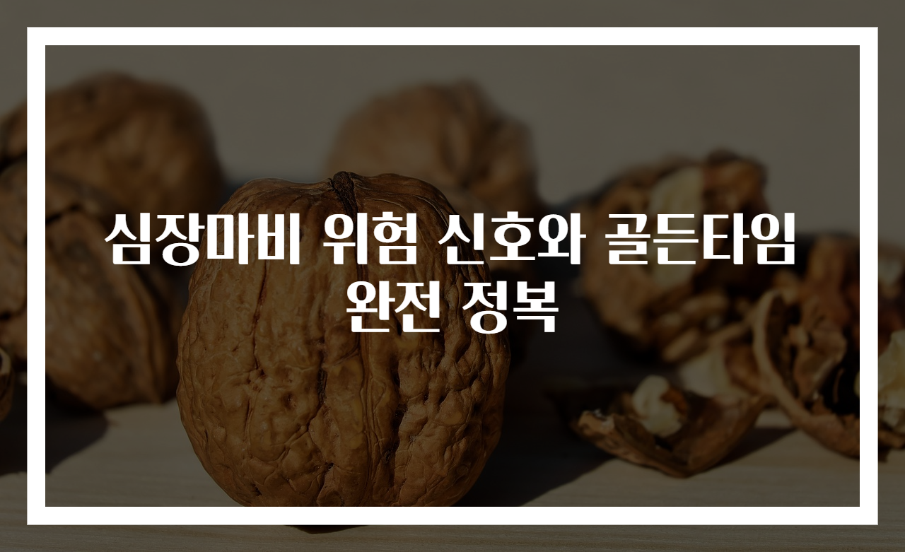 심장마비 위험 신호와 골든타임 완전 정복