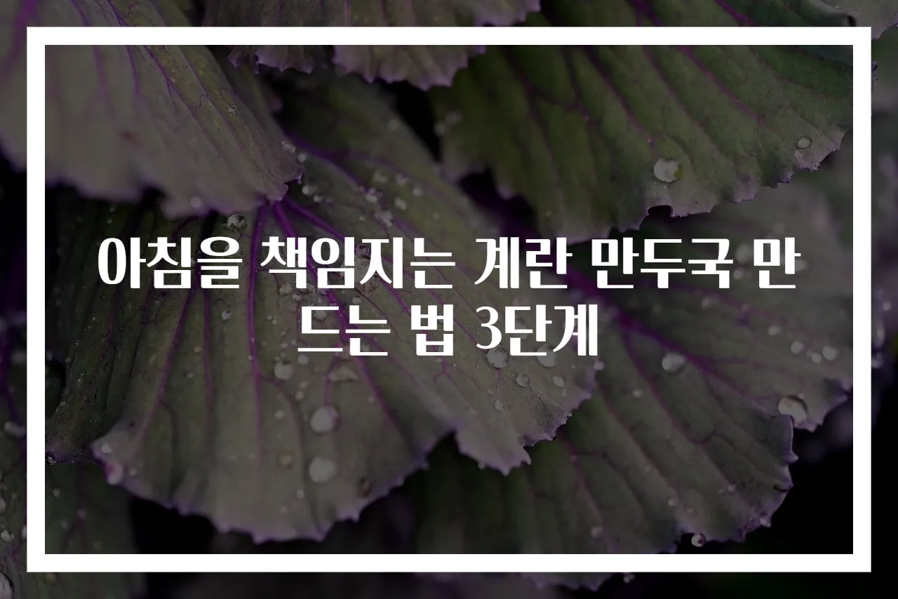 아침을 책임지는 계란 만두국 만드는 법 3단계