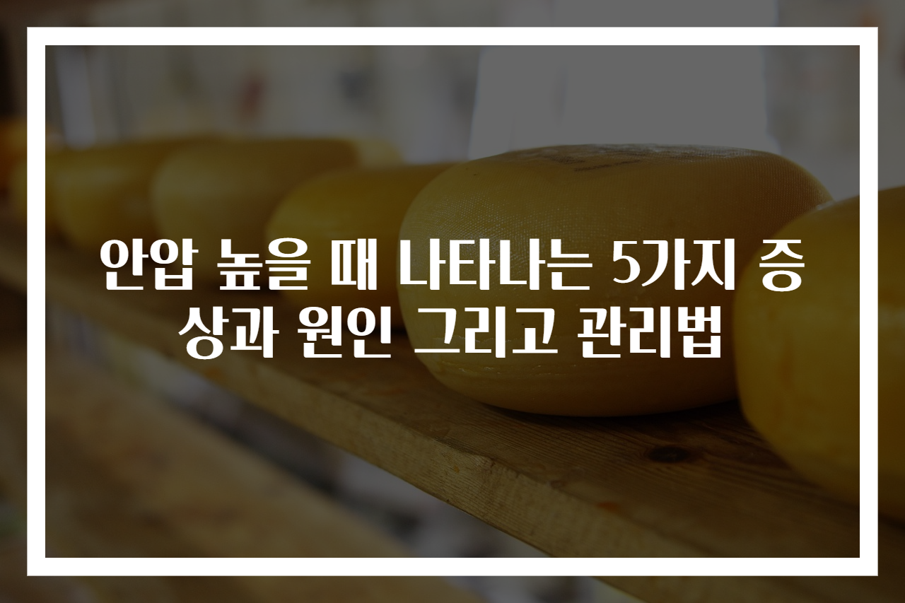 안압 높을 때 나타나는 5가지 증상과 원인 그리고 관리법