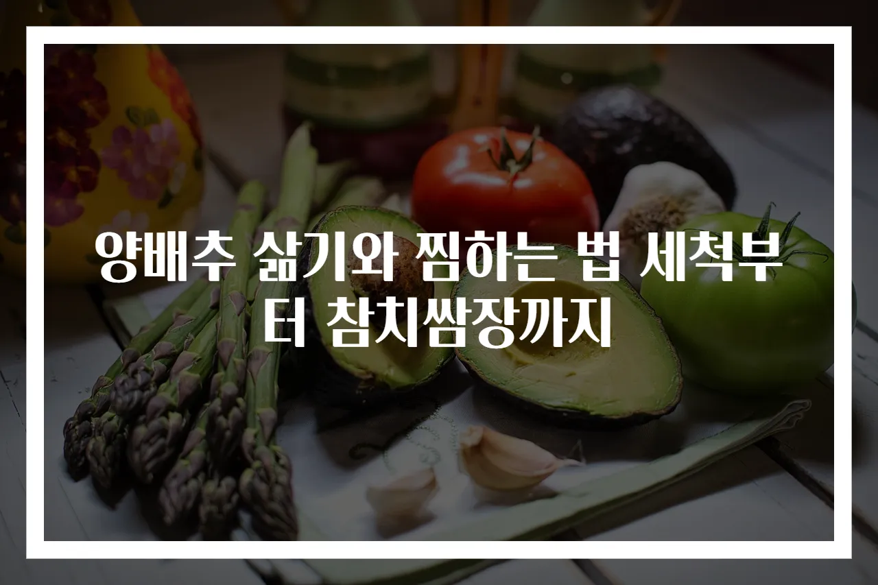 양배추 삶기와 찜하는 법 세척부터 참치쌈장까지