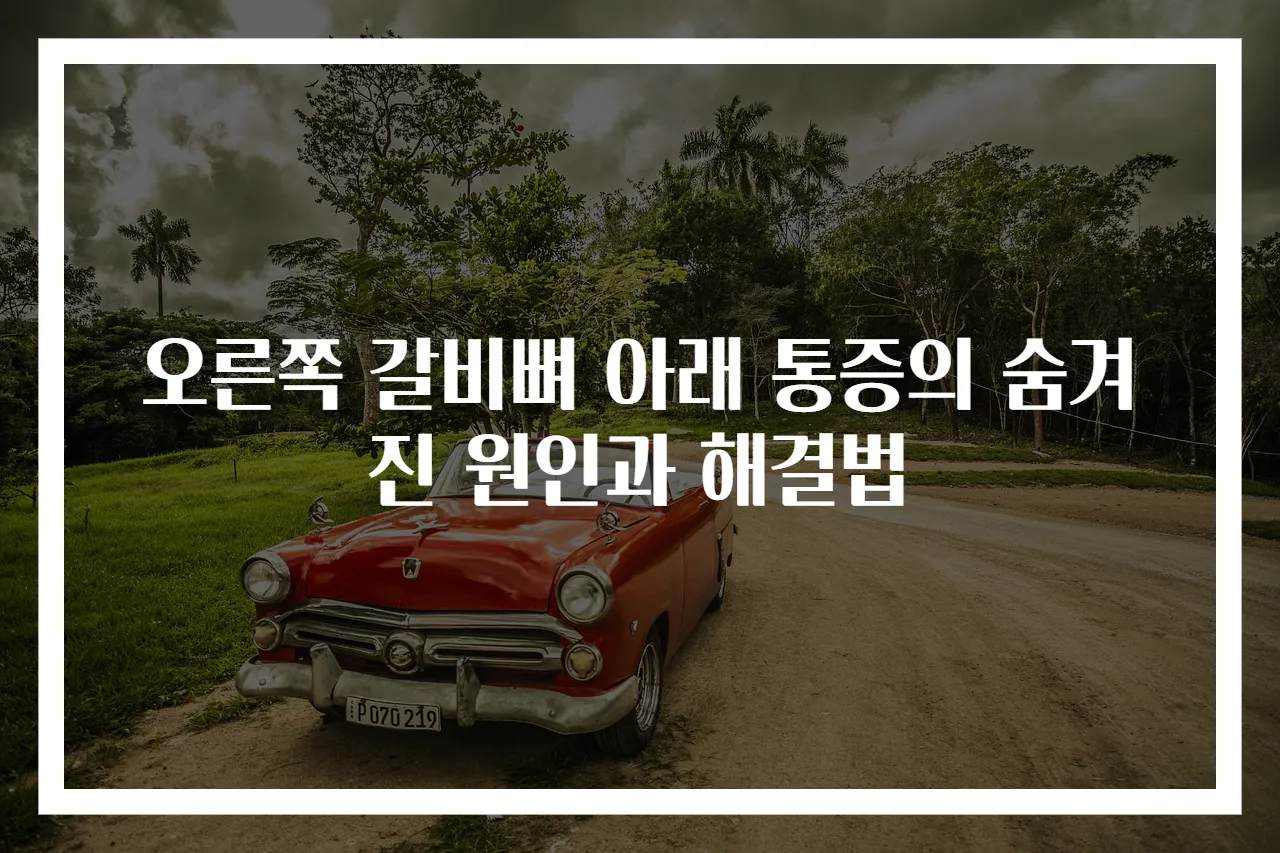 오른쪽 갈비뼈 아래 통증의 숨겨진 원인과 해결법