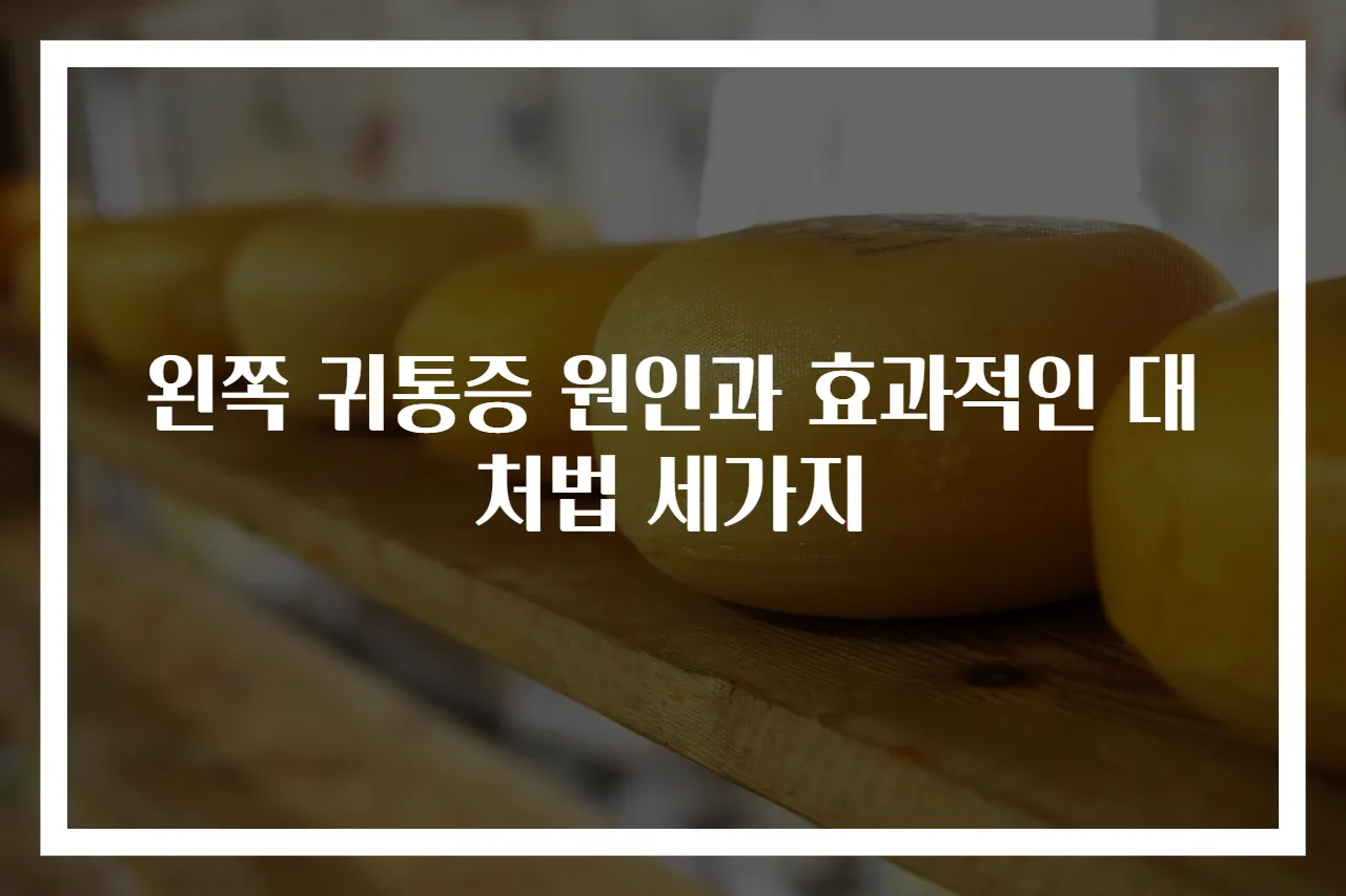 왼쪽 귀통증 원인과 효과적인 대처법 세가지