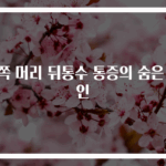 왼쪽 머리 뒤통수 통증의 숨은 원인