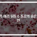 왼쪽 머리 뒤통수 통증의 숨은 원인