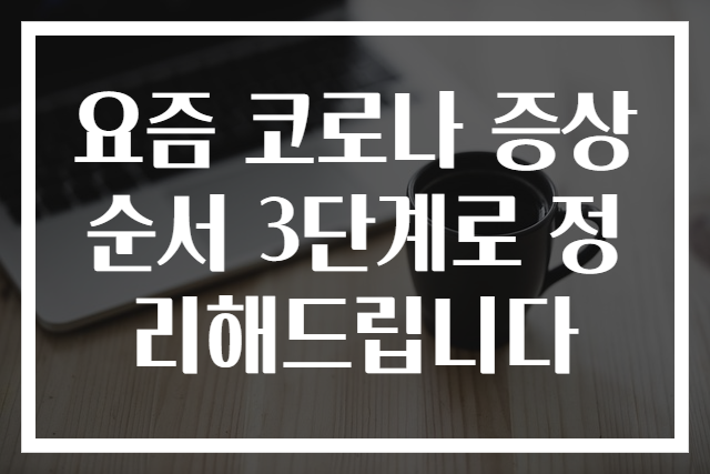 요즘 코로나 증상 순서 3단계로 정리해드립니다