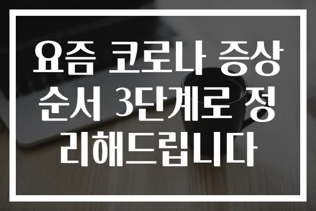 요즘 코로나 증상 순서 3단계로 정리해드립니다